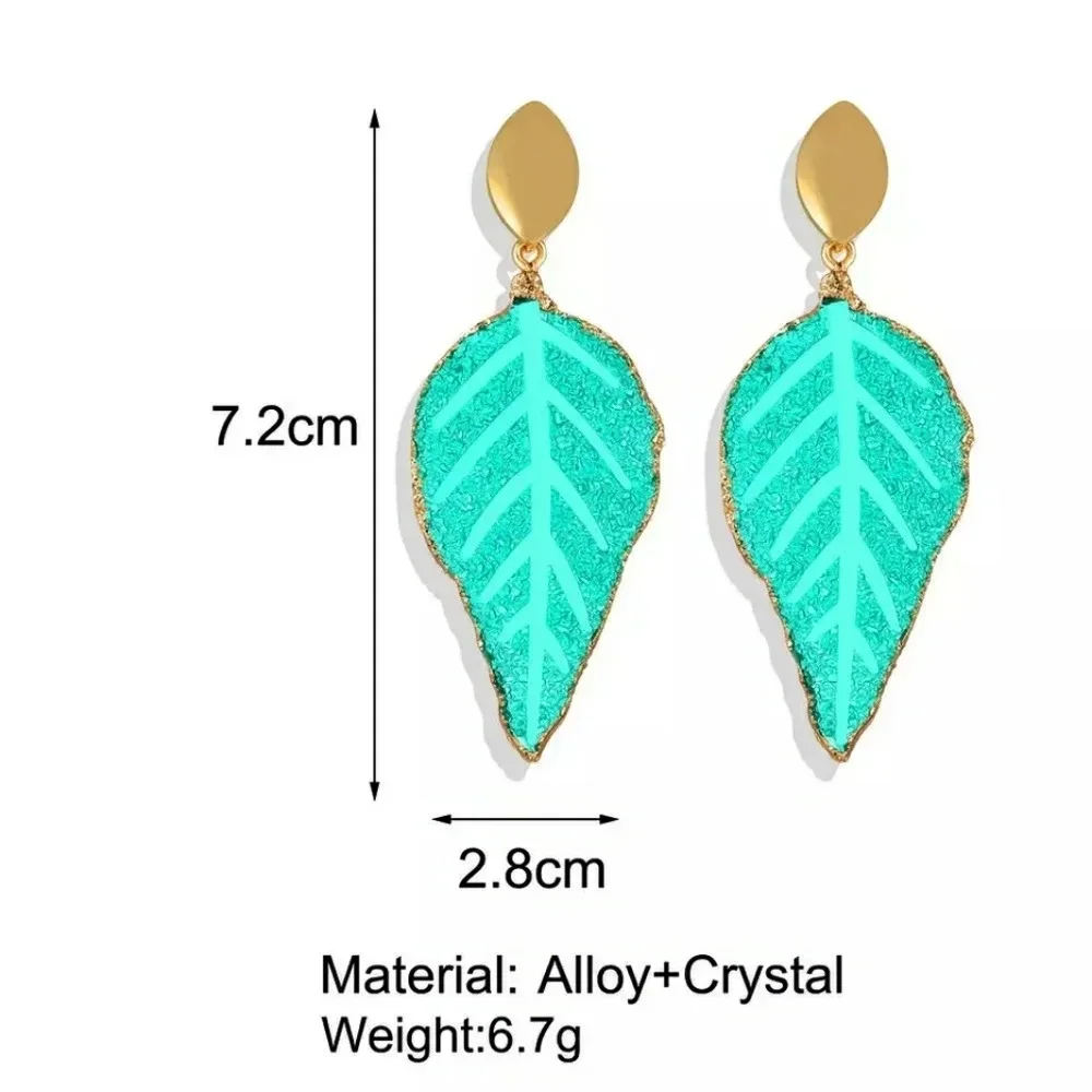 NEW HOST PICK!! 🥳 | Green Druzy‎ Dangle Leaf Earrings